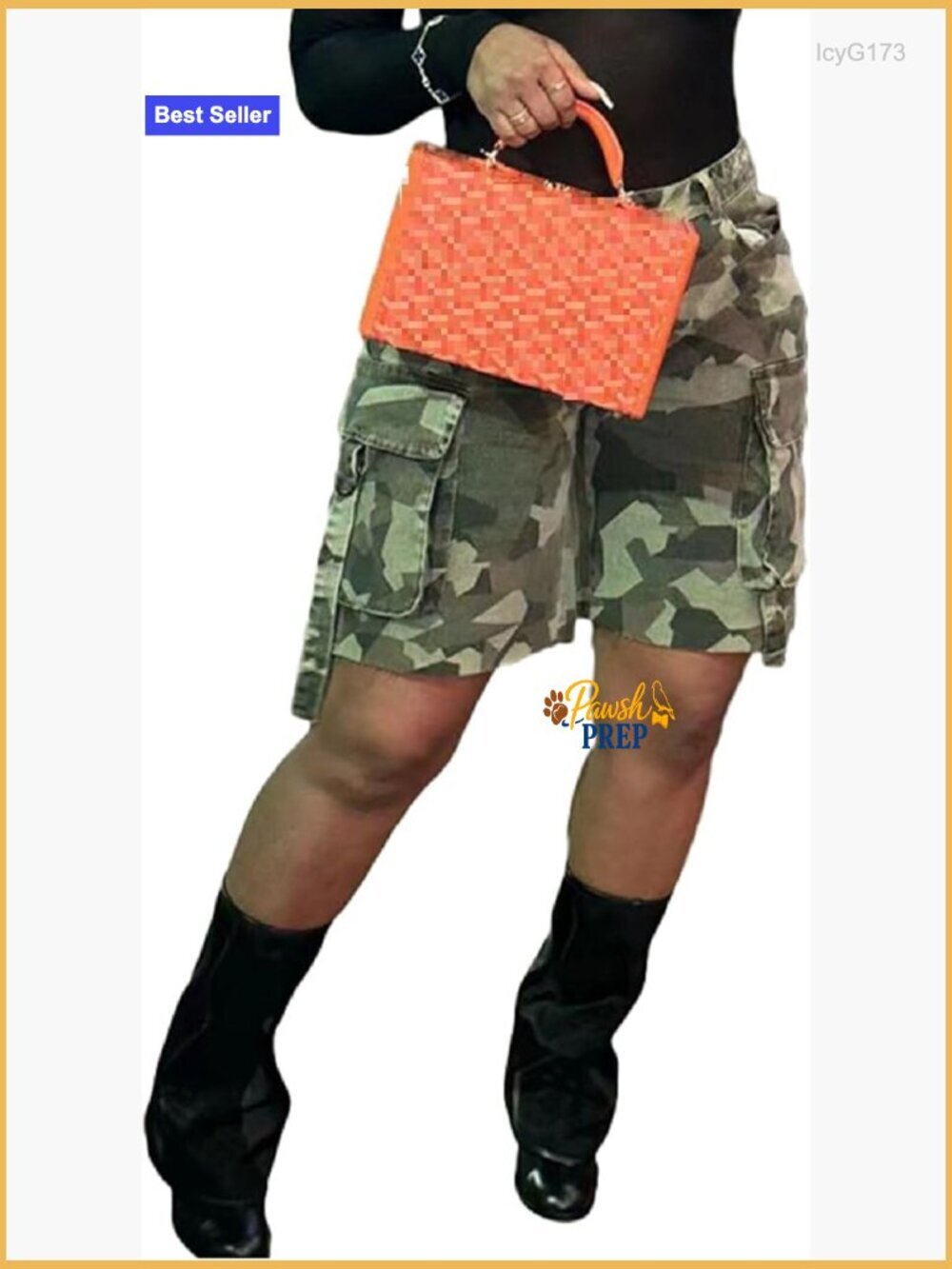 High Waisted Baggy Cargo Shorts Multi Pocket Bermuda Casual